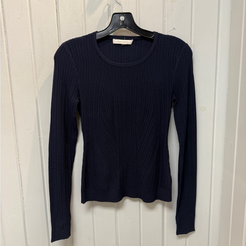 Favorite Daughter The Courtney Long Sleeve Sweater in Navy